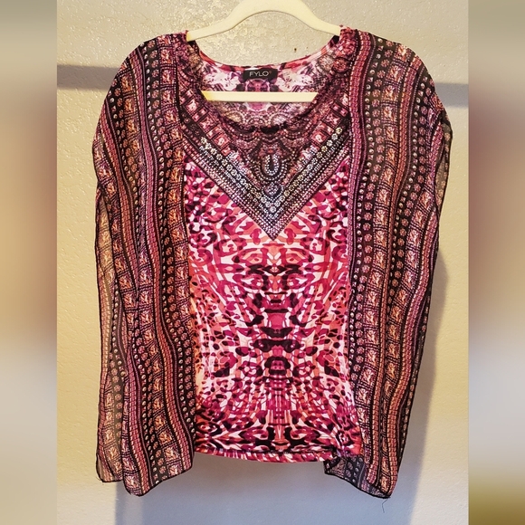 Lot Of 6 Pink Solid & Floral Boho Women's Tops Blouses Bundle Size Small - Picture 7 of 8